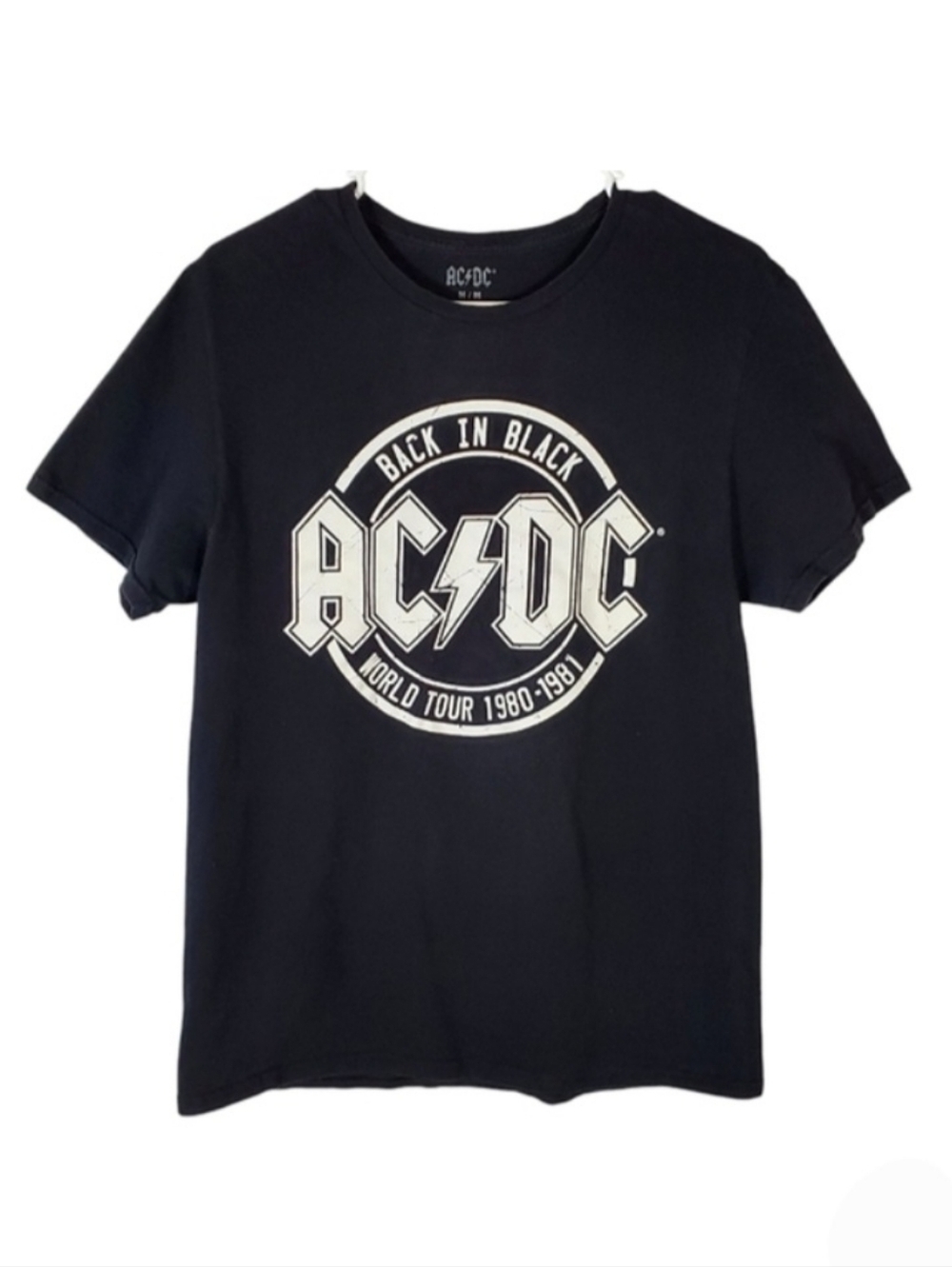 2220 * AC/DC Back In Black World Tour 1980-1981 Band Graohic Tee Size M 2024